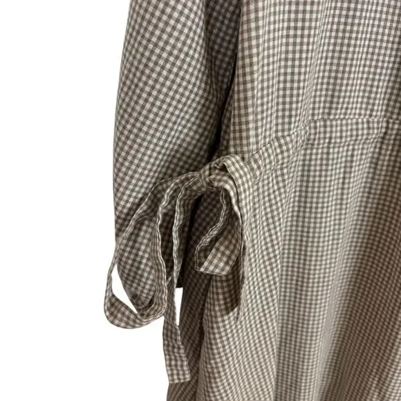 Neuflora Hilton Head Brown Checkered Midi Dress Women’s Large - Picture 6 of 8